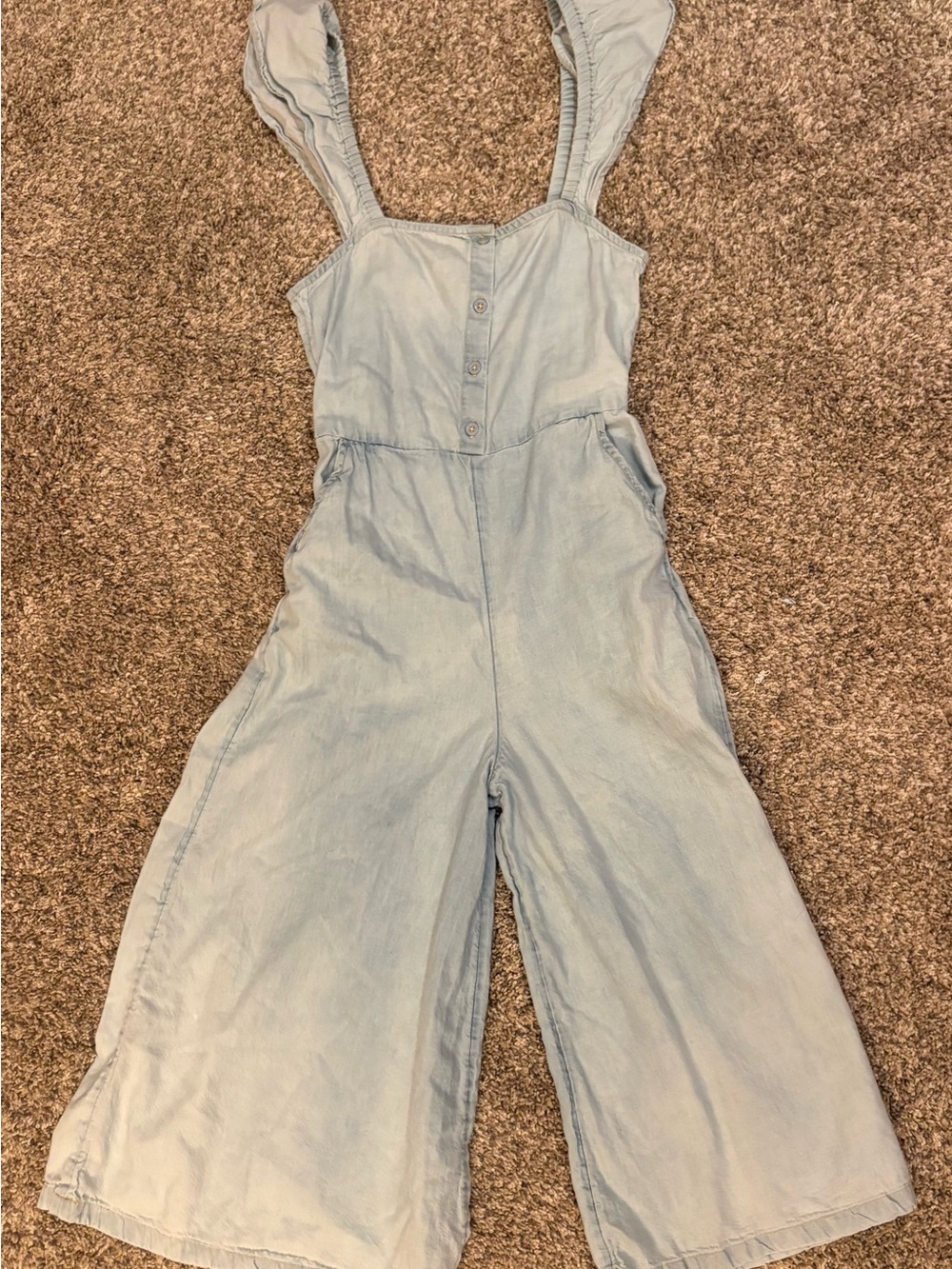 Nordstrom Light Blue Wide-Leg Denim Jumper